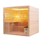 SAUNA EVOLUTION®  Hemlock / Red Cedar Indoor Therapy Wood Steam Sauna Rooms Glass 09