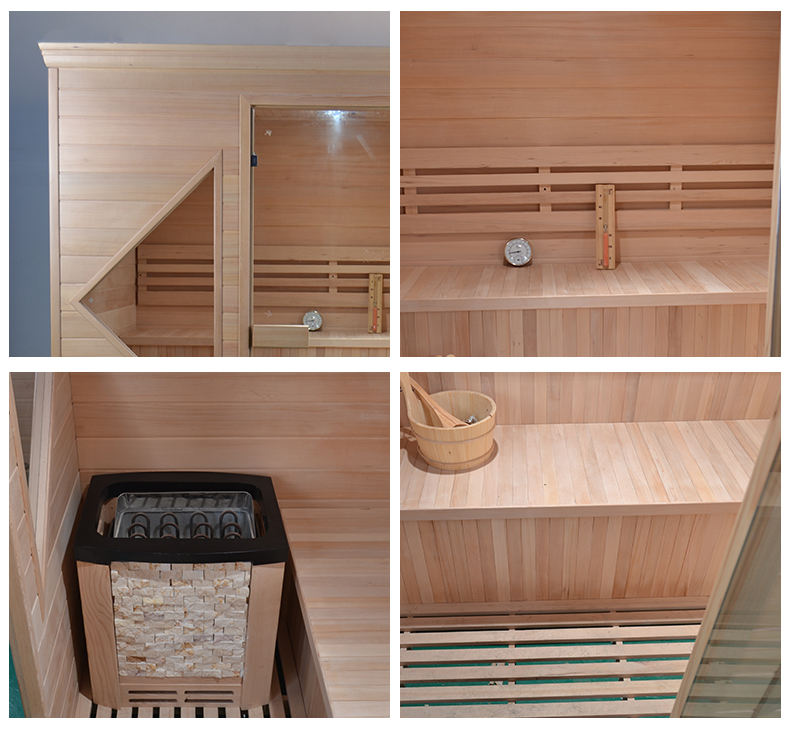 SAUNA EVOLUTION®  Indoor Luxury Traditional Wood Spa Dry Sauna Room Glass 06