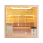 SAUNA EVOLUTION®  Hemlock / Red Cedar Indoor Therapy Wood Steam Sauna Rooms Glass 09
