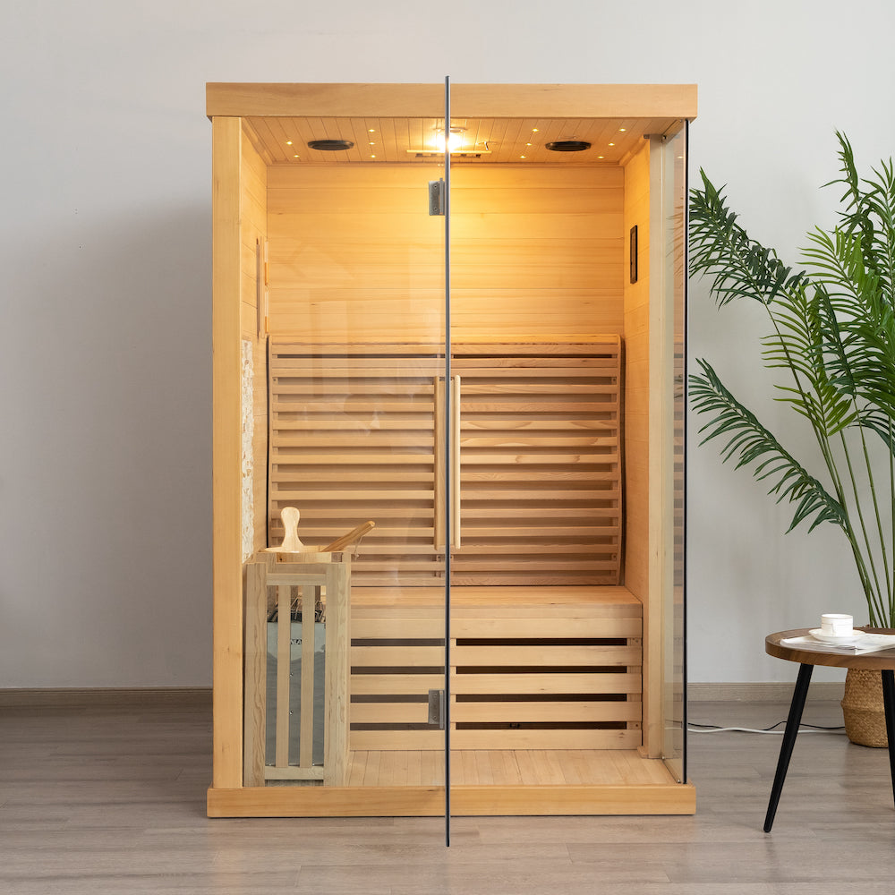 SAUNA EVOLUTION® Finnish Bath Home Sauna Indoor Steam Room Glass 03