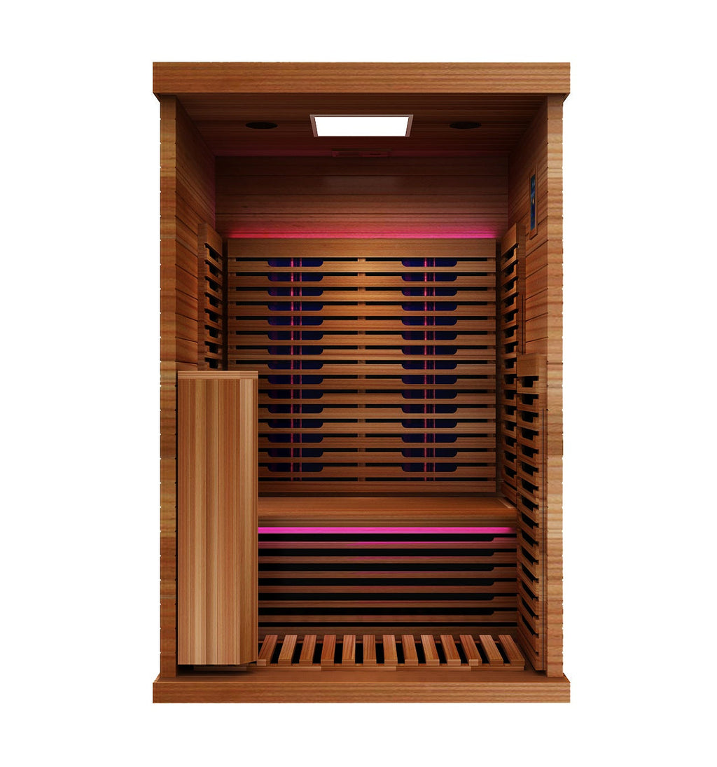 Peak Saunas Fuji 2-Person Full Spectrum Infrared Sauna with Built-In XL Medical-Grade Red Light Therapy & Smart WiFi App Control