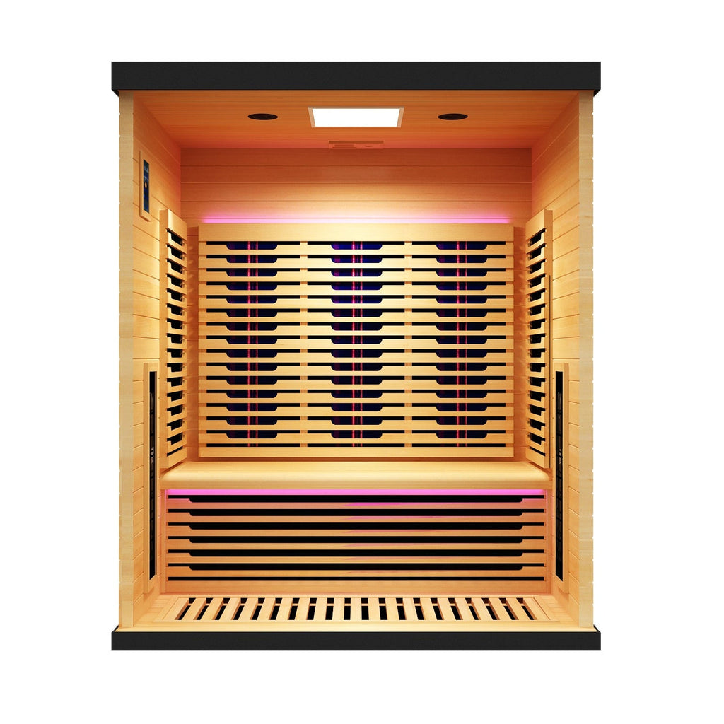 Peak Saunas Denali 3-Person Full Spectrum Infrared Sauna with Built-In XL Medical-Grade Red Light Therapy & Smart WiFi App Control