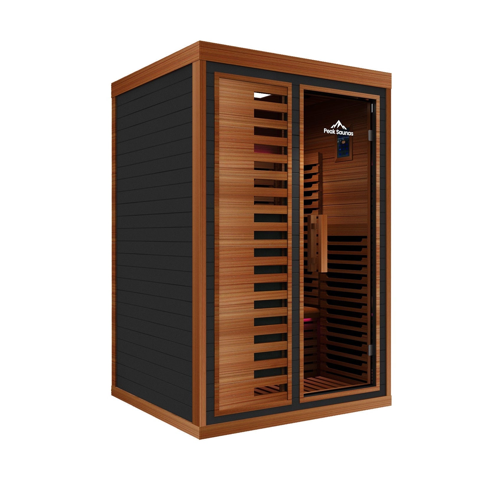 Peak Saunas Fuji 2-Person Full Spectrum Infrared Sauna with Built-In XL Medical-Grade Red Light Therapy & Smart WiFi App Control