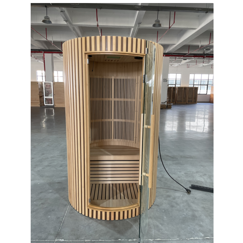 SAUNA EVOLUTION®  Hemlock Round Indoor Sauna Room Far Infrared 08