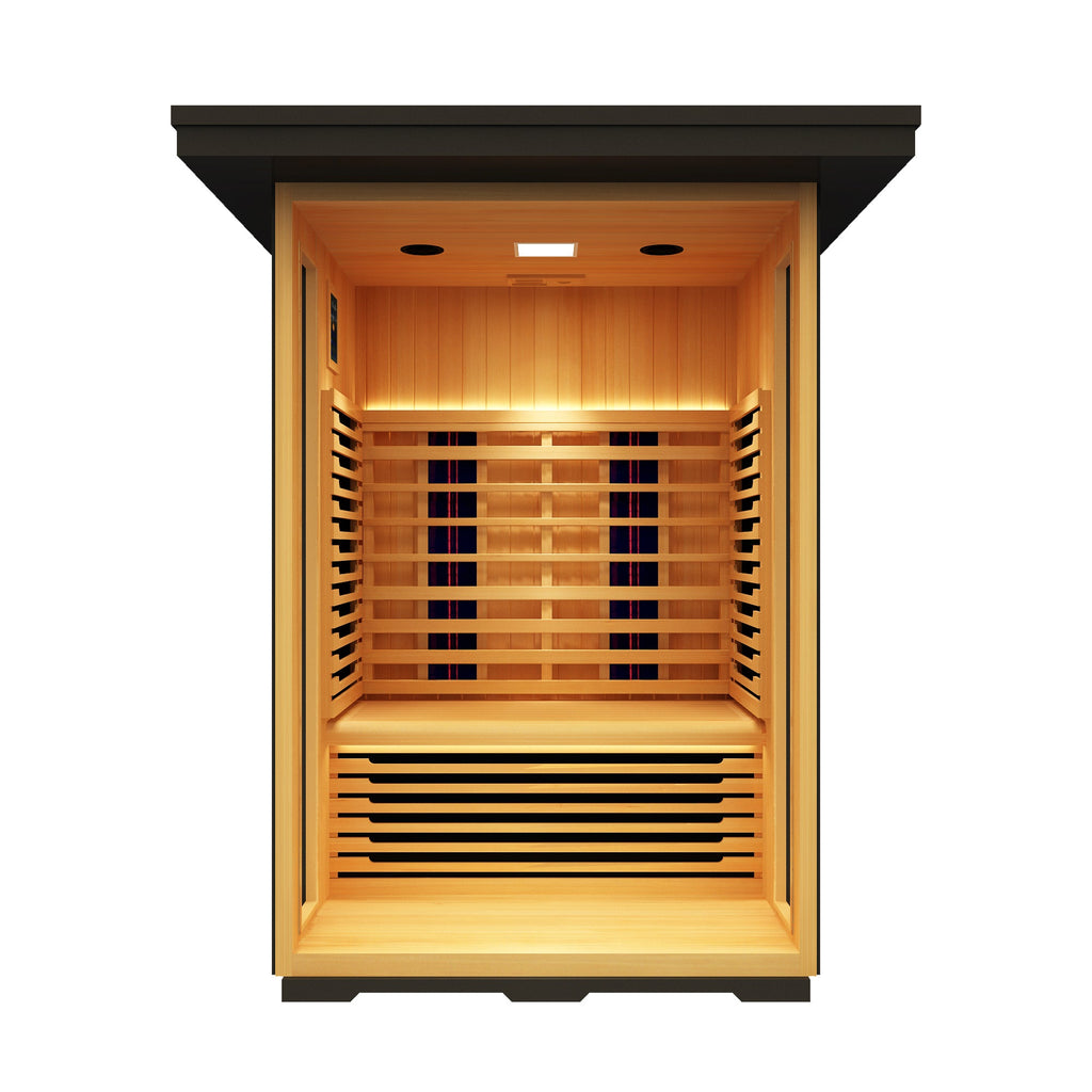 Peak Saunas Patagonia 2-Person Outdoor Full Spectrum Infrared Sauna with Built-In XL Medical-Grade Red Light Therapy and Smart WiFi App Control