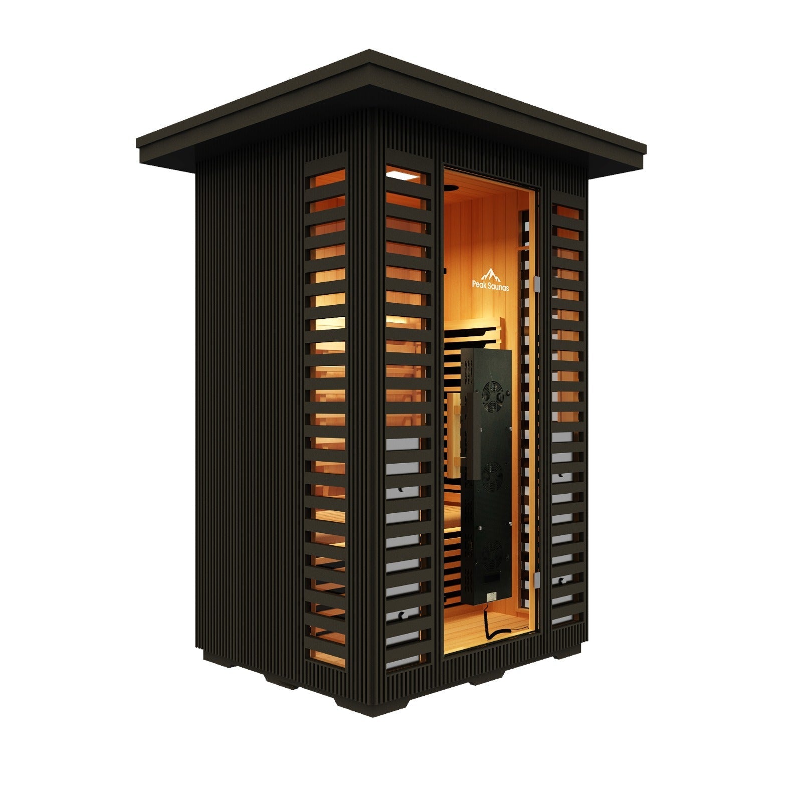Peak Saunas Patagonia 2-Person Outdoor Full Spectrum Infrared Sauna with Built-In XL Medical-Grade Red Light Therapy and Smart WiFi App Control