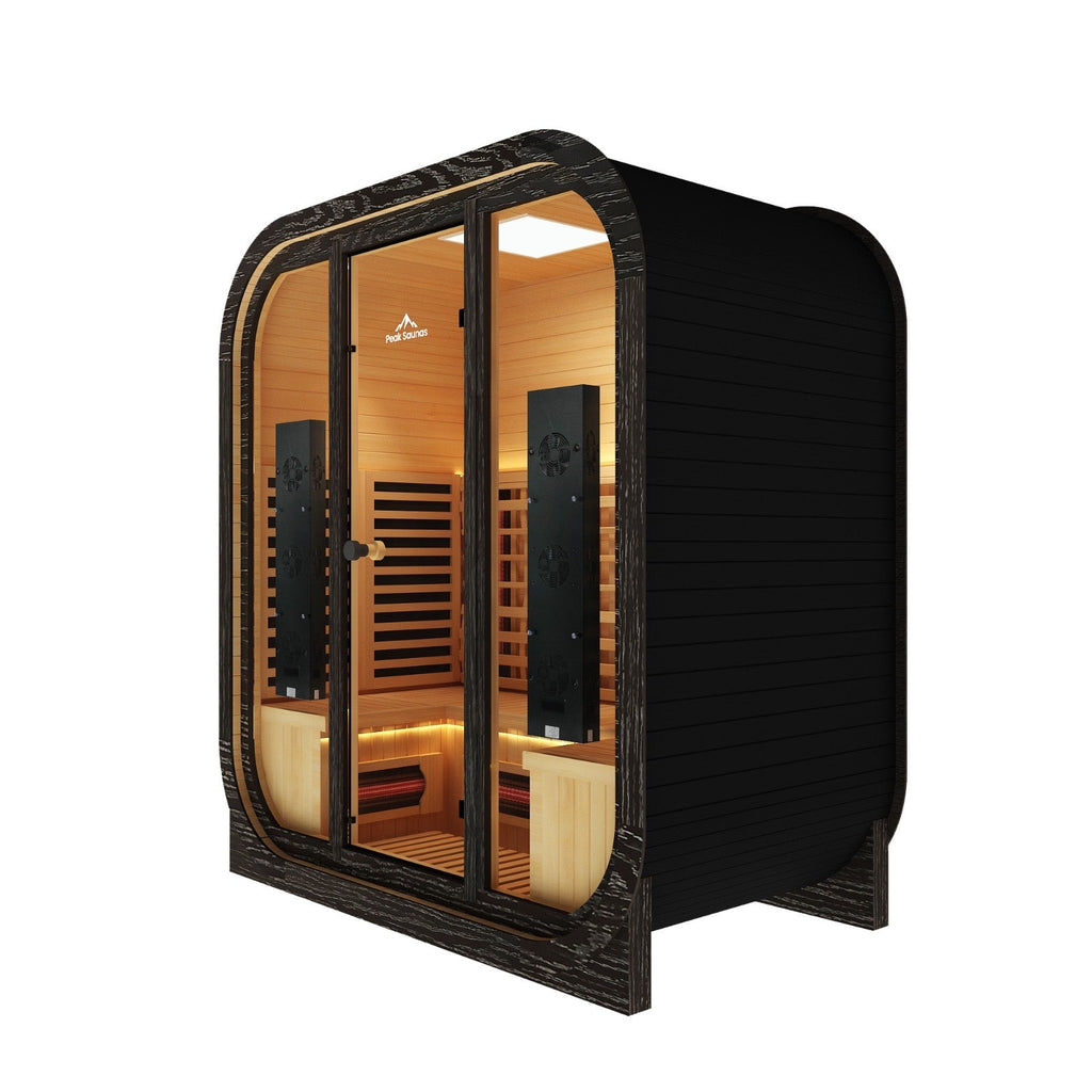 Peak Saunas El Capitan 4-Person Outdoor Full Spectrum Infrared Sauna with Built-In XL Medical-Grade Red Light Therapy and Smart WiFi App Control