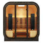 Peak Saunas El Capitan 4-Person Outdoor Full Spectrum Infrared Sauna with Built-In XL Medical-Grade Red Light Therapy and Smart WiFi App Control