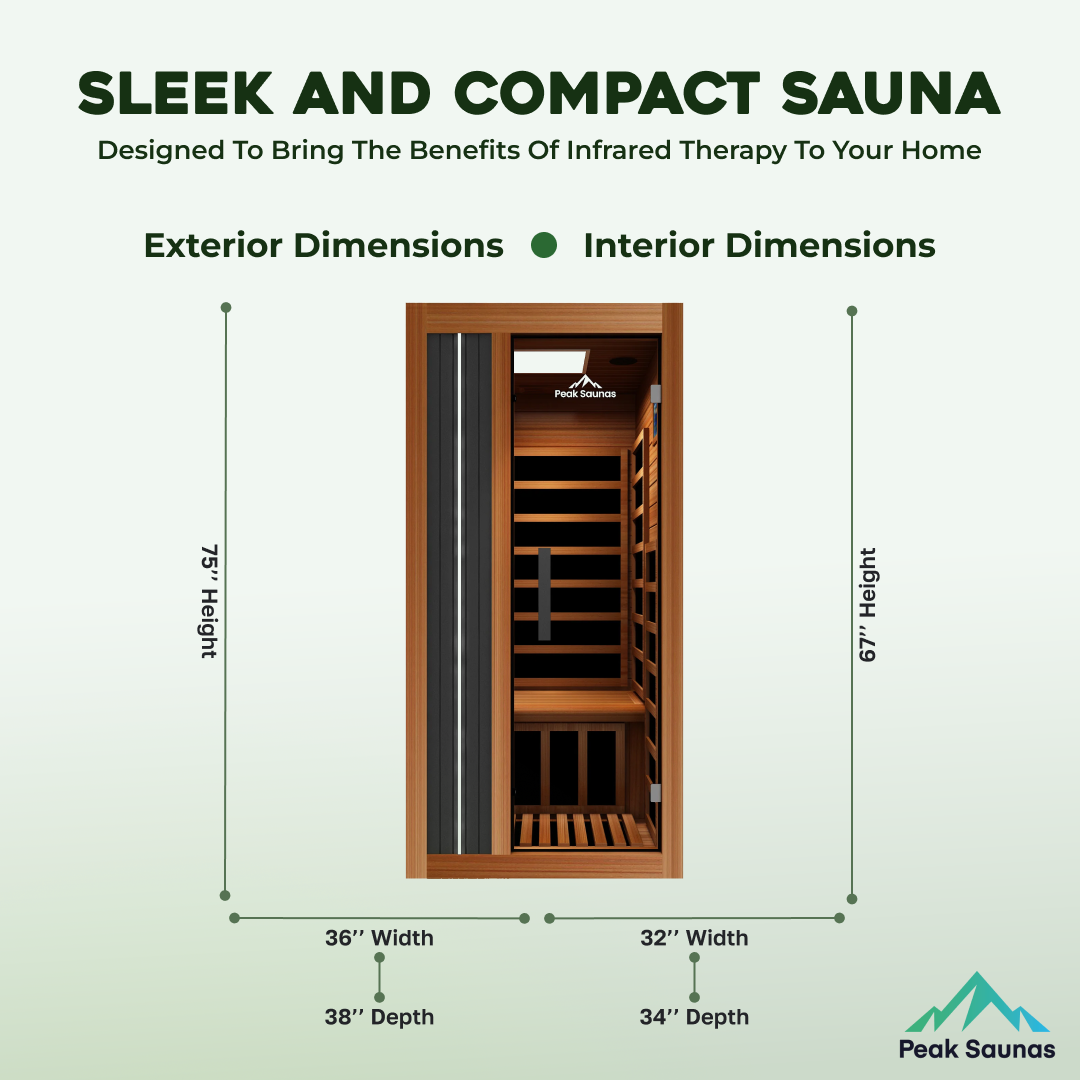 Peak Saunas Aspen 1-Person FAR Infrared Sauna with Smart WiFi App Control