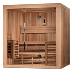 SAUNA EVOLUTION®  6 Person Indoor Double bench Steam Sauna Glass 18