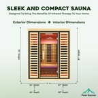 Peak Saunas Denali 3-Person Full Spectrum Infrared Sauna with Built-In XL Medical-Grade Red Light Therapy & Smart WiFi App Control