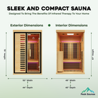 Peak Saunas Everest 2-Person Full Spectrum Infrared Sauna with Built-In XL Medical-Grade Red Light Therapy & Smart WiFi App Control