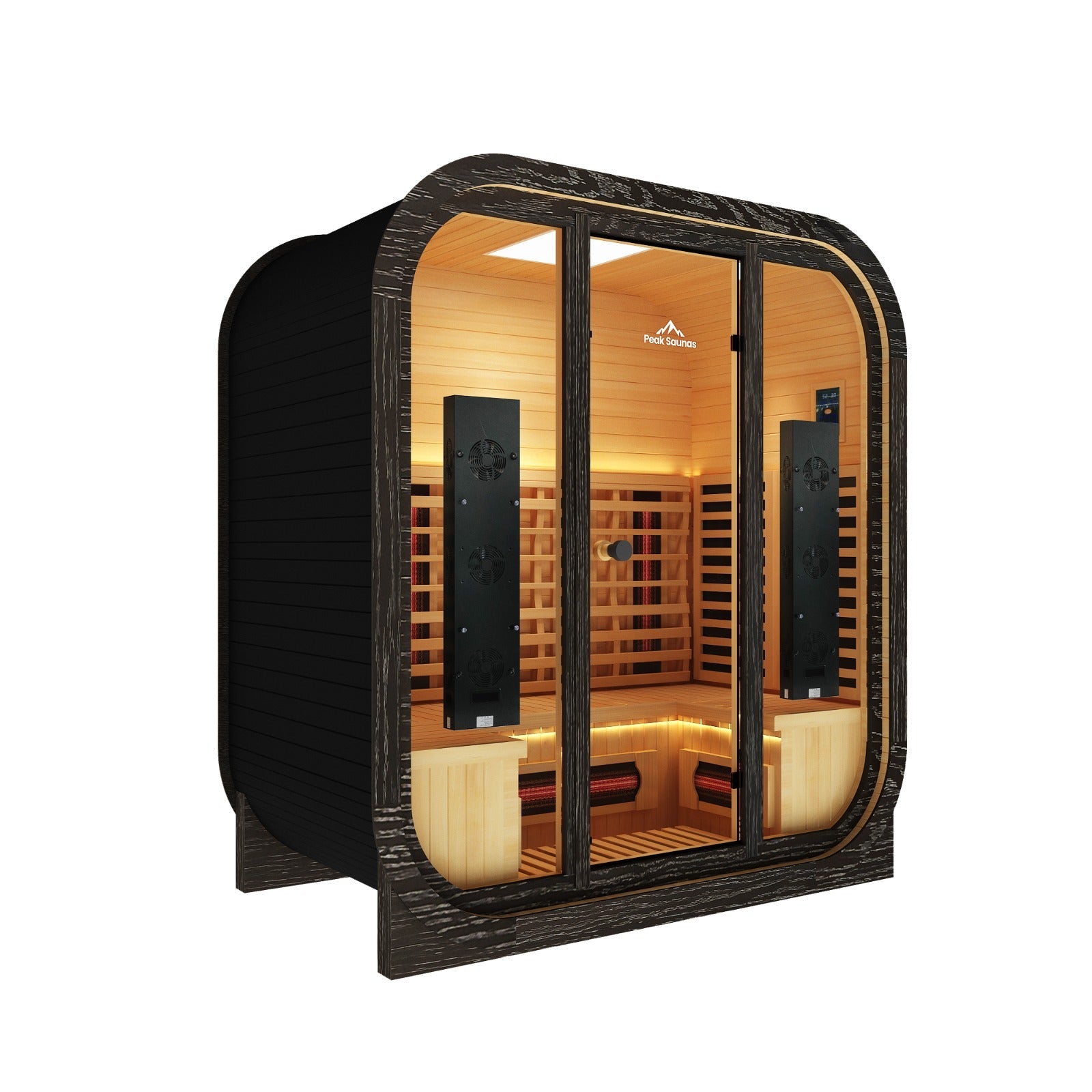 Peak Saunas El Capitan 4-Person Outdoor Full Spectrum Infrared Sauna with Built-In XL Medical-Grade Red Light Therapy and Smart WiFi App Control