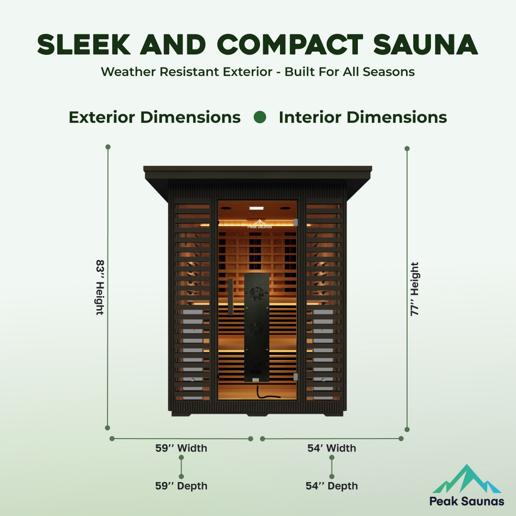 Peak Saunas Kilimanjaro 5-Person Outdoor Full Spectrum Infrared Sauna with Built-In XL Medical-Grade Red Light Therapy and Smart WiFi App Control