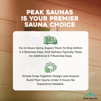 Peak Saunas Rainier 1-Person Full Spectrum Infrared Sauna with Built-In XL Medical-Grade Red Light Therapy & Smart WiFi App Control