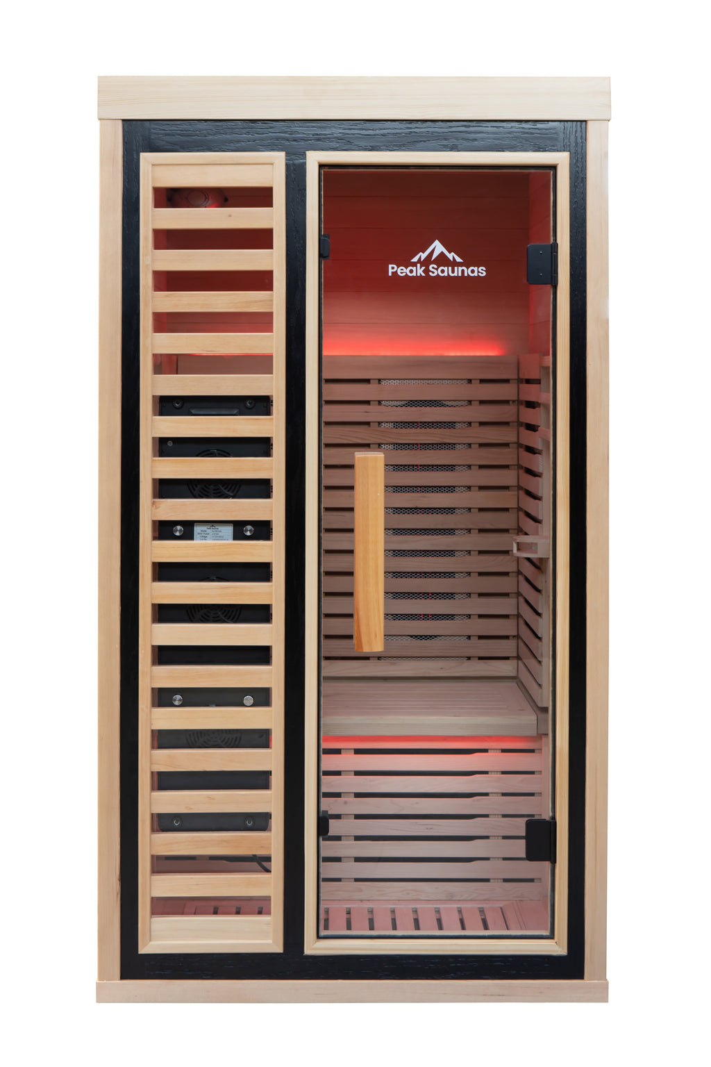 Peak Saunas Shasta 1-Person Full Spectrum Infrared Sauna with Built-In XL Medical-Grade Red Light Therapy & Smart WiFi App Control
