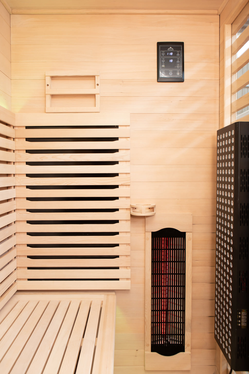 Peak Saunas Denali 3-Person Full Spectrum Infrared Sauna with Built-In XL Medical-Grade Red Light Therapy & Smart WiFi App Control