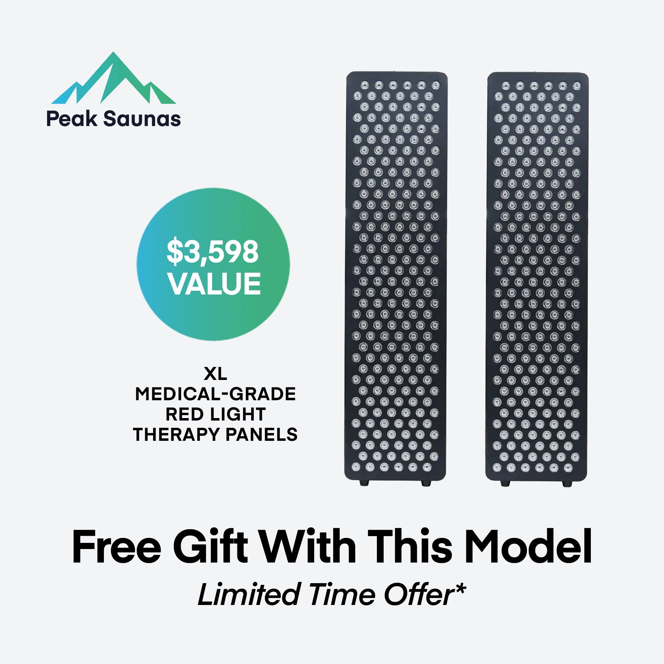 Peak Saunas Denali 3-Person Full Spectrum Infrared Sauna with Built-In XL Medical-Grade Red Light Therapy & Smart WiFi App Control