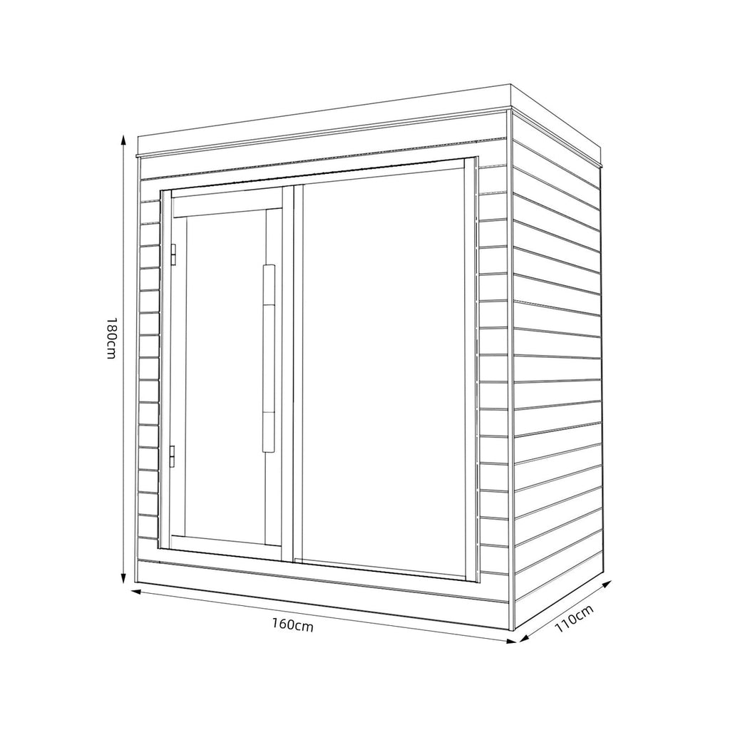 SAUNA EVOLUTION®  Indoor Full Spectrum Luxury Single-Layer Bench Cabin Sauna Luna - 2