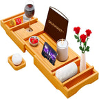 SAUNA EVOLUTION®  Natural Bamboo Bathtub Caddy