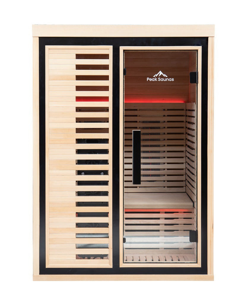 Peak Saunas Everest 2-Person Full Spectrum Infrared Sauna with Built-In XL Medical-Grade Red Light Therapy & Smart WiFi App Control