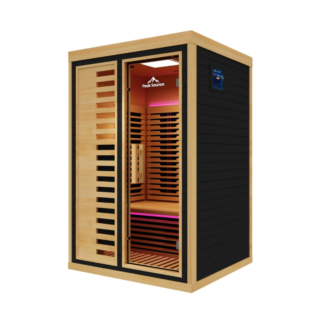 Peak Saunas Everest 2-Person Full Spectrum Infrared Sauna with Built-In XL Medical-Grade Red Light Therapy & Smart WiFi App Control