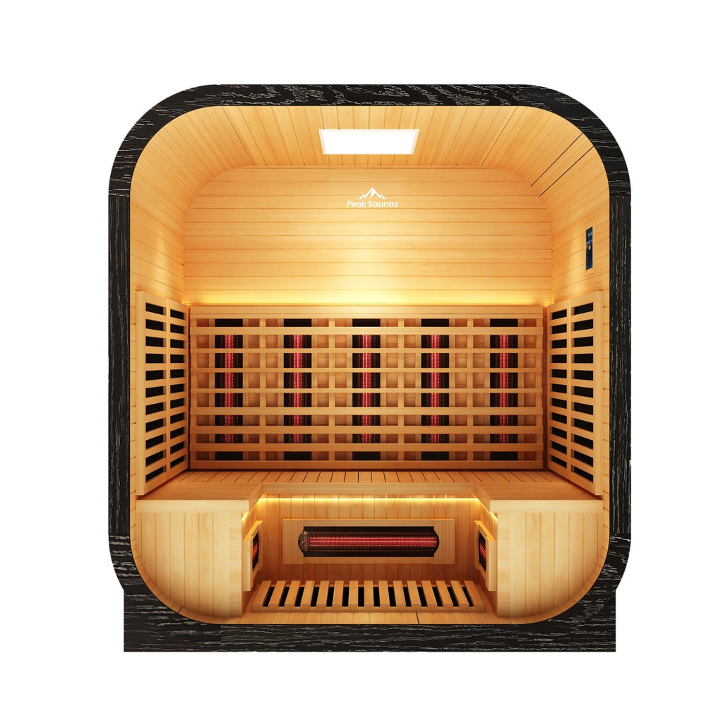 Peak Saunas El Capitan 4-Person Outdoor Full Spectrum Infrared Sauna with Built-In XL Medical-Grade Red Light Therapy and Smart WiFi App Control