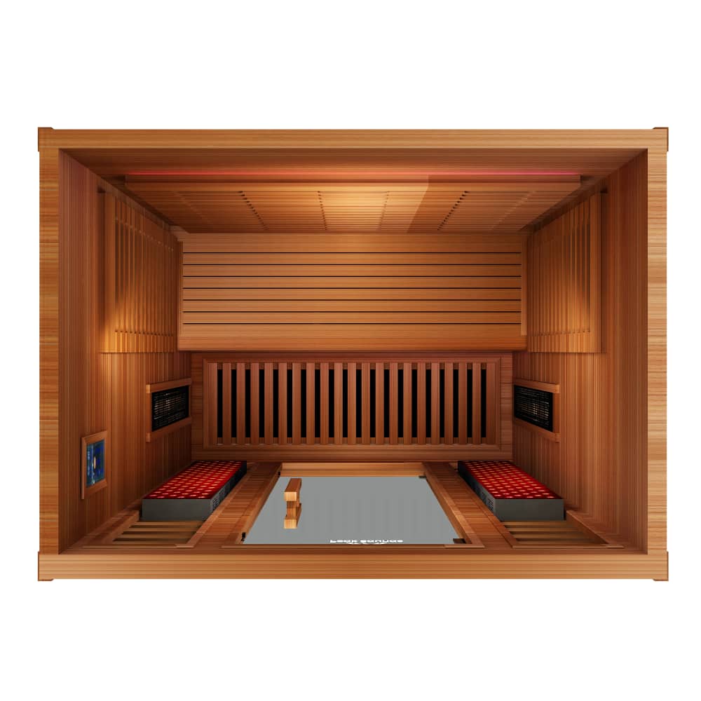 Peak Saunas Matterhorn 3-Person Full Spectrum Infrared Sauna with Built-In XL Medical-Grade Red Light Therapy & Smart WiFi App Control
