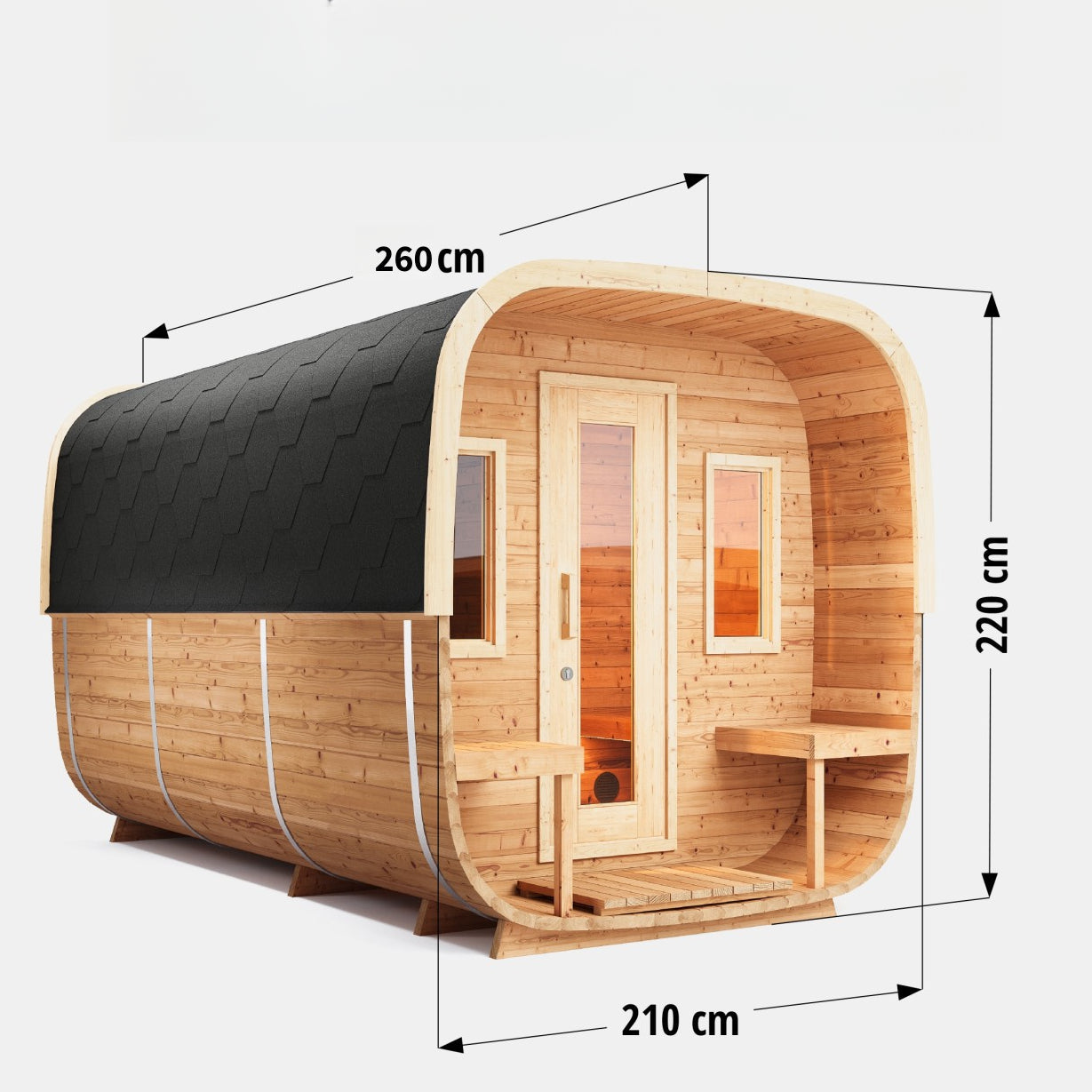 SAUNA EVOLUTION® Square Sauna Minimalist Refresh 9